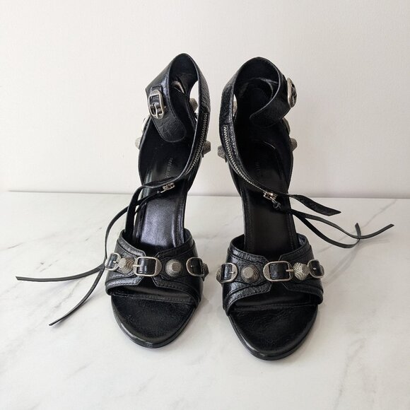 Balenciaga Black Cagole Heeled Sandals EUR 38.5 - Picture 1 of 7